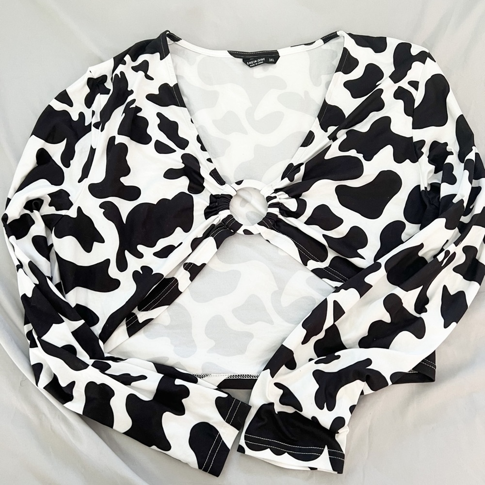 cow print ring top